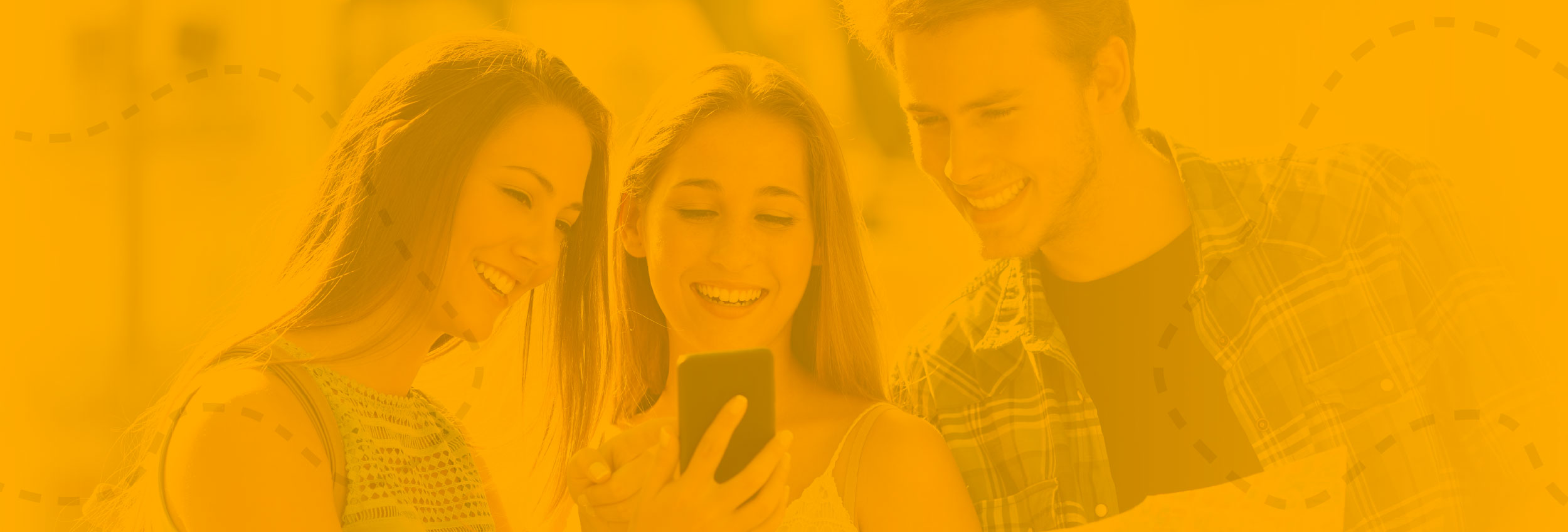 Group of Friend looking at smartphone