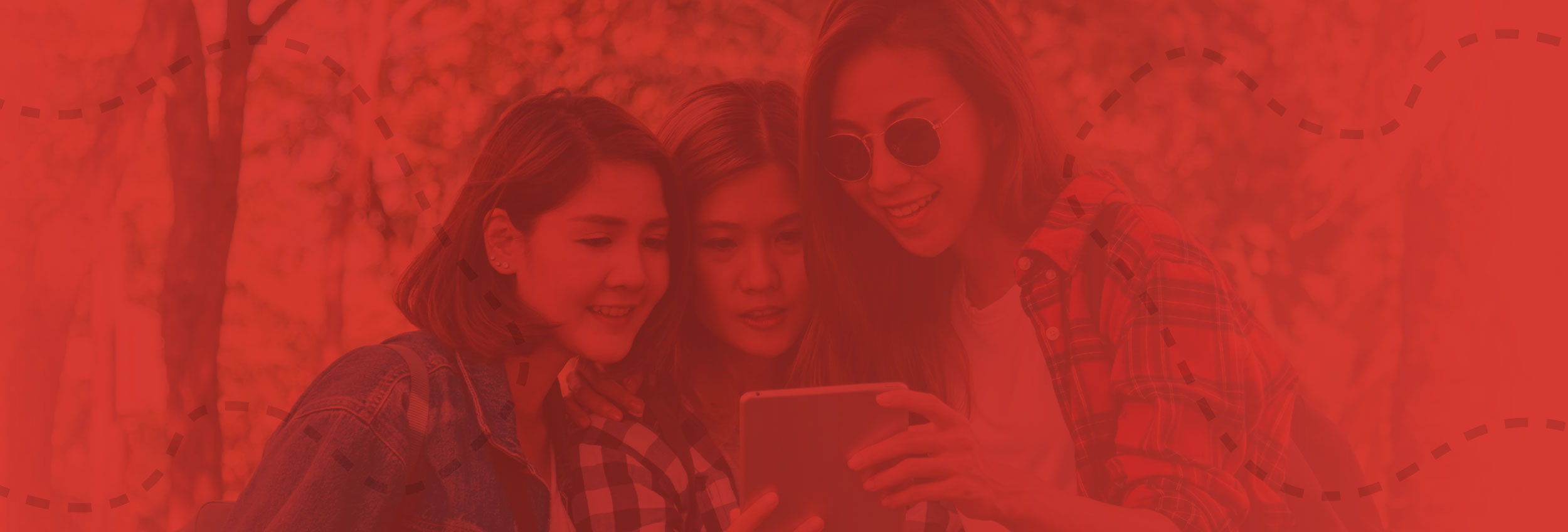 Young women looking at tablet